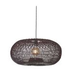Good&Mojo Pendelleuchte Arizona Rattan Burgundy L | Geeignet für 1x E27 