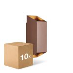 Mehrfachpackung 10x Nordlux Nico Wandleuchte Aluminium Rostig Up & Down | Geeignet für 2x GU10