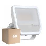 Mehrfachpackung 4x Ledvance LED-Scheinwerfer Aluminium Weiß 41W 6000lm 100D - 840 Kaltweiß | IP66 - Symmetrisch